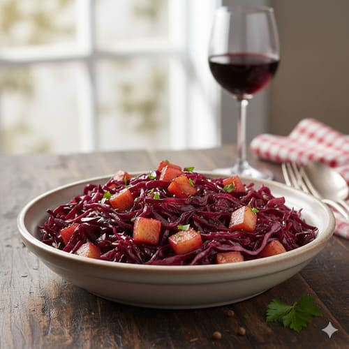 Κόκκινο λάχανο μπραιζέ με μήλα
